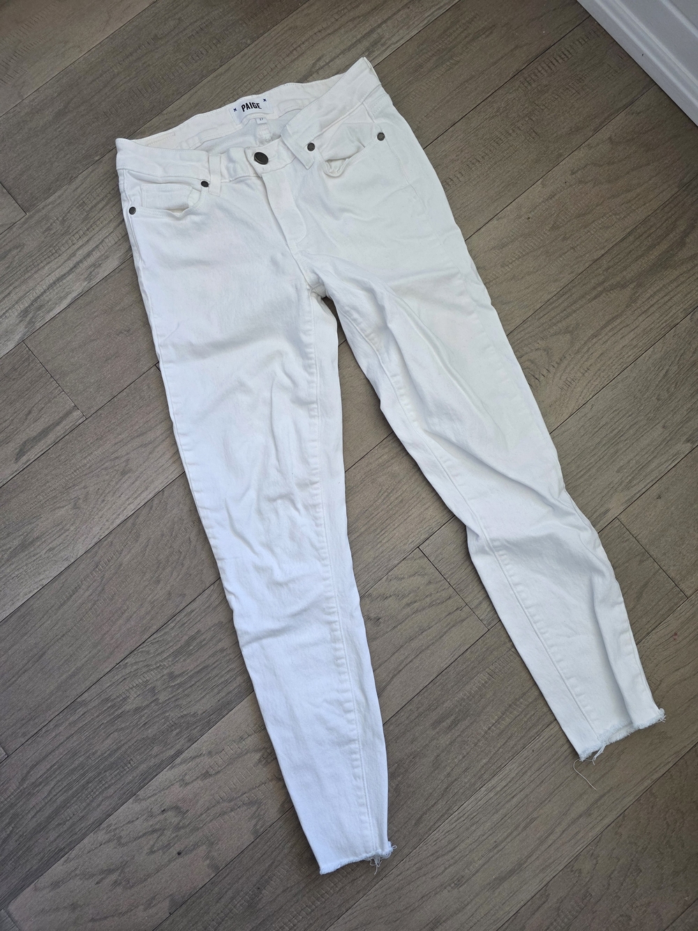 PAIGE White High-Rise Skinny Jeans
